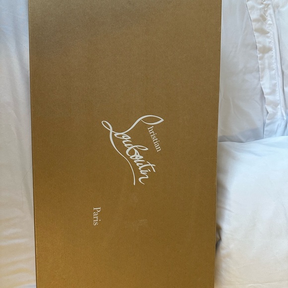 ***NEW Christian Louboutin LOCK KATE BOTTA 100 Suede Knee High Tall Boots Heels - Picture 7 of 7